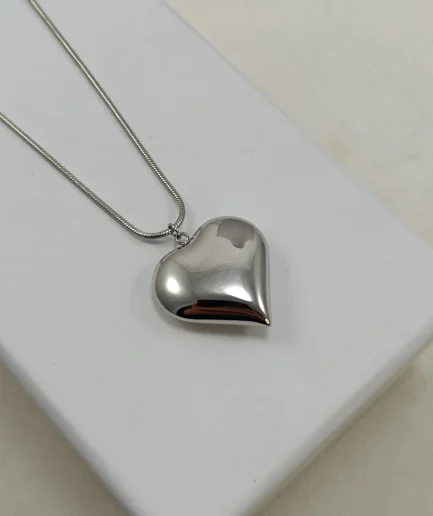 Puffed Heart Pendant Necklace