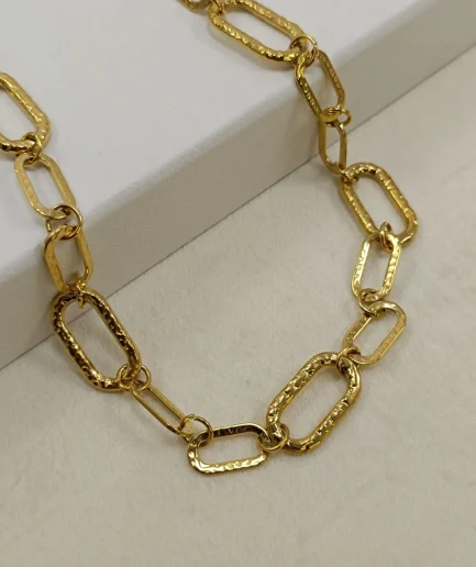 Hammered Link Chunky Necklace