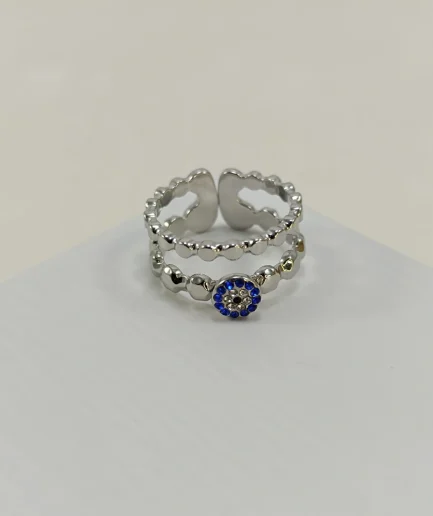 Evil Eye Double Band Ring