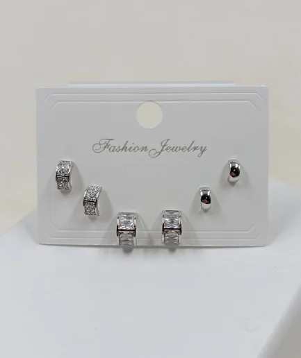 Sparkling Crescent Earring Trio