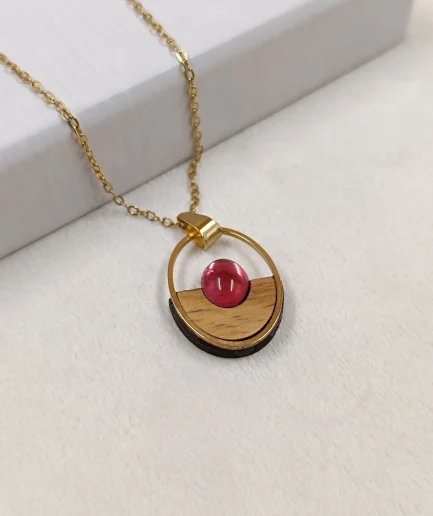 Olivewood and Red Stone