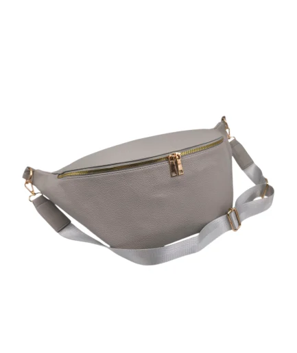 Oversized Bum Bag i Vegansk Skinn – Stor modell med Gull-detaljer
